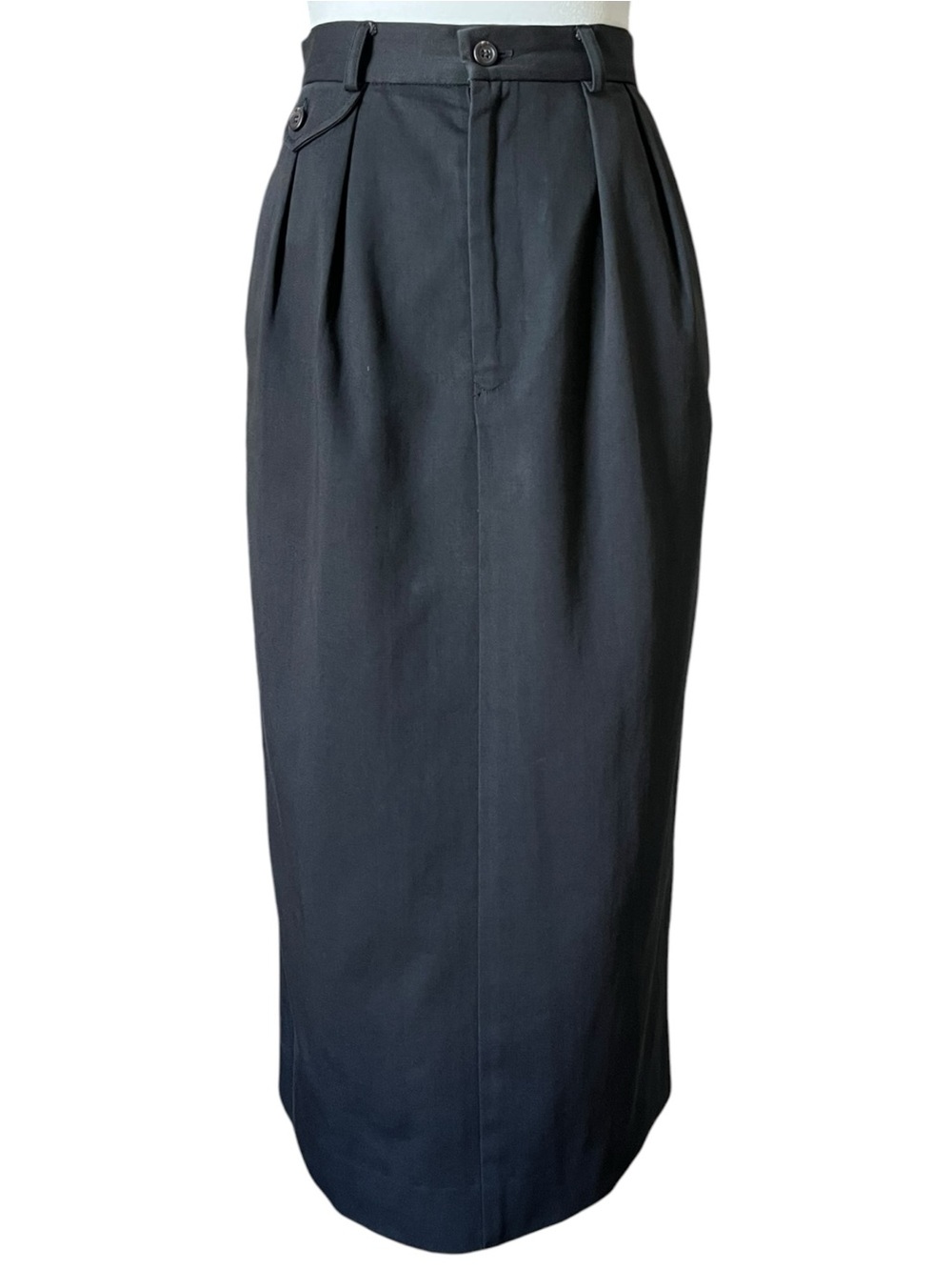 Vintage 90’s Blue Label Ralph Lauren Black Long Midi Skirt Minimalist Size 4